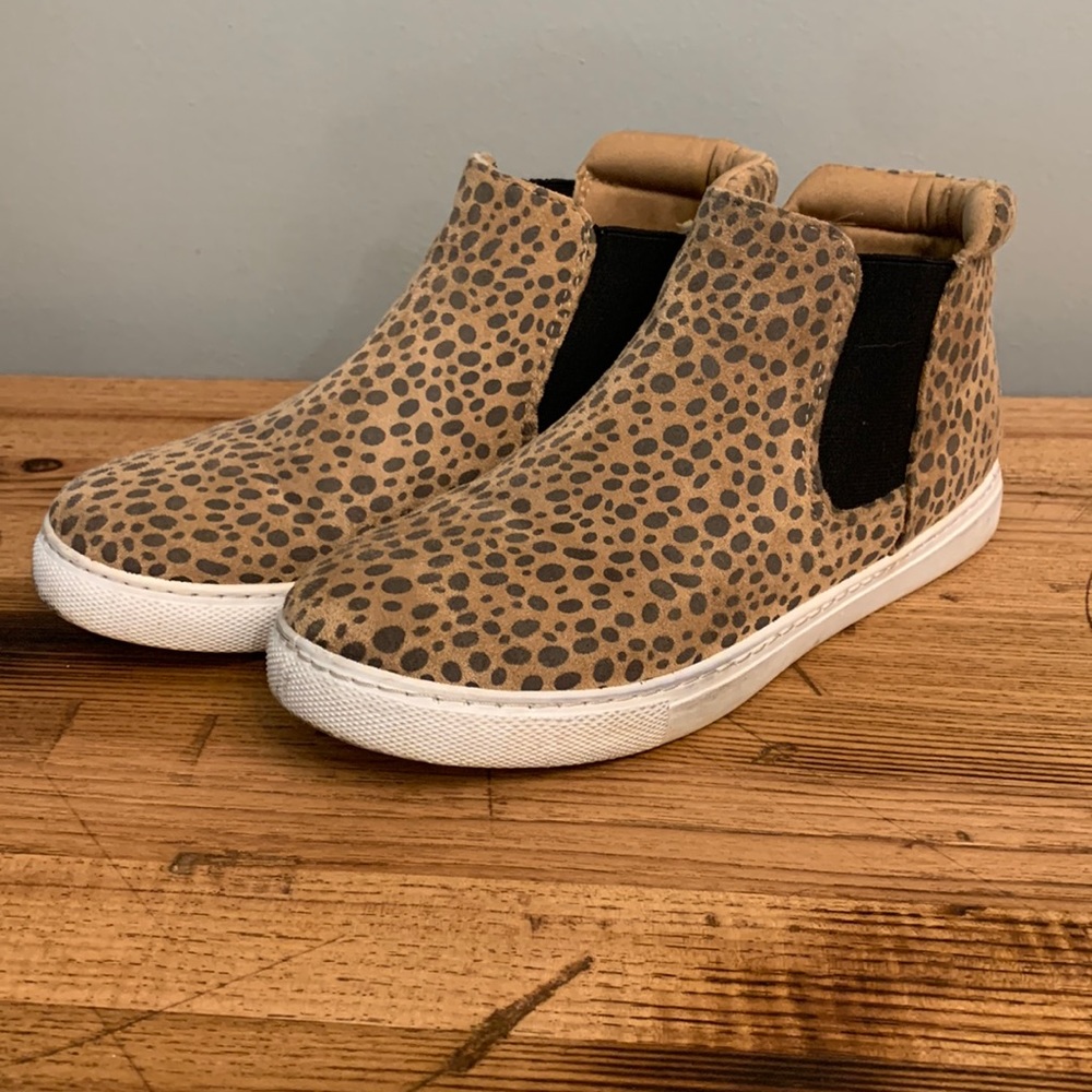 Leopard Print High Tops Slip On Size 7